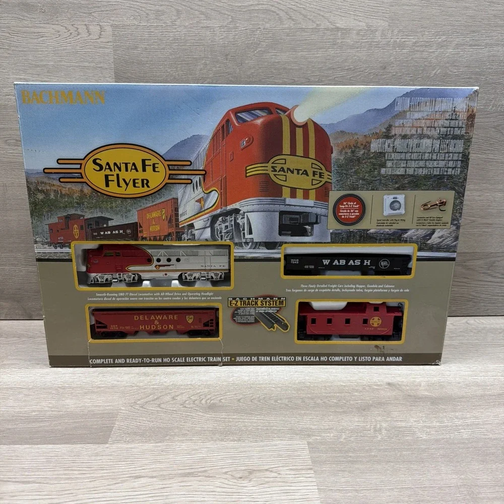 HO Scale Bachmann 647 Santa Fe Flyer Train Set with Steel E-Z Track New/ In Box